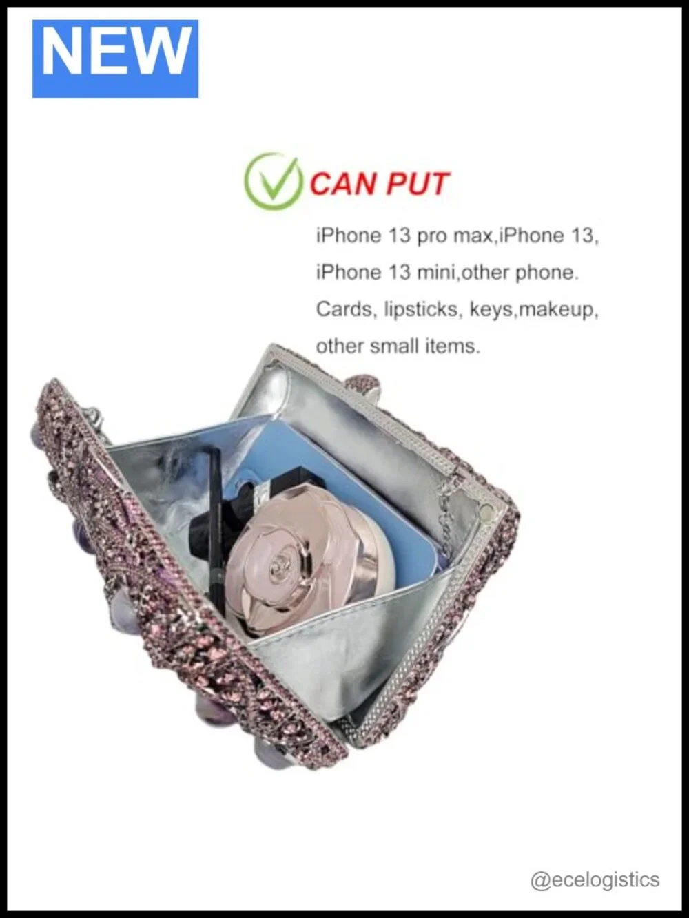 Luxury Rhinestone Agate Stone Evening Clutch Faux Leather Wedding Purse